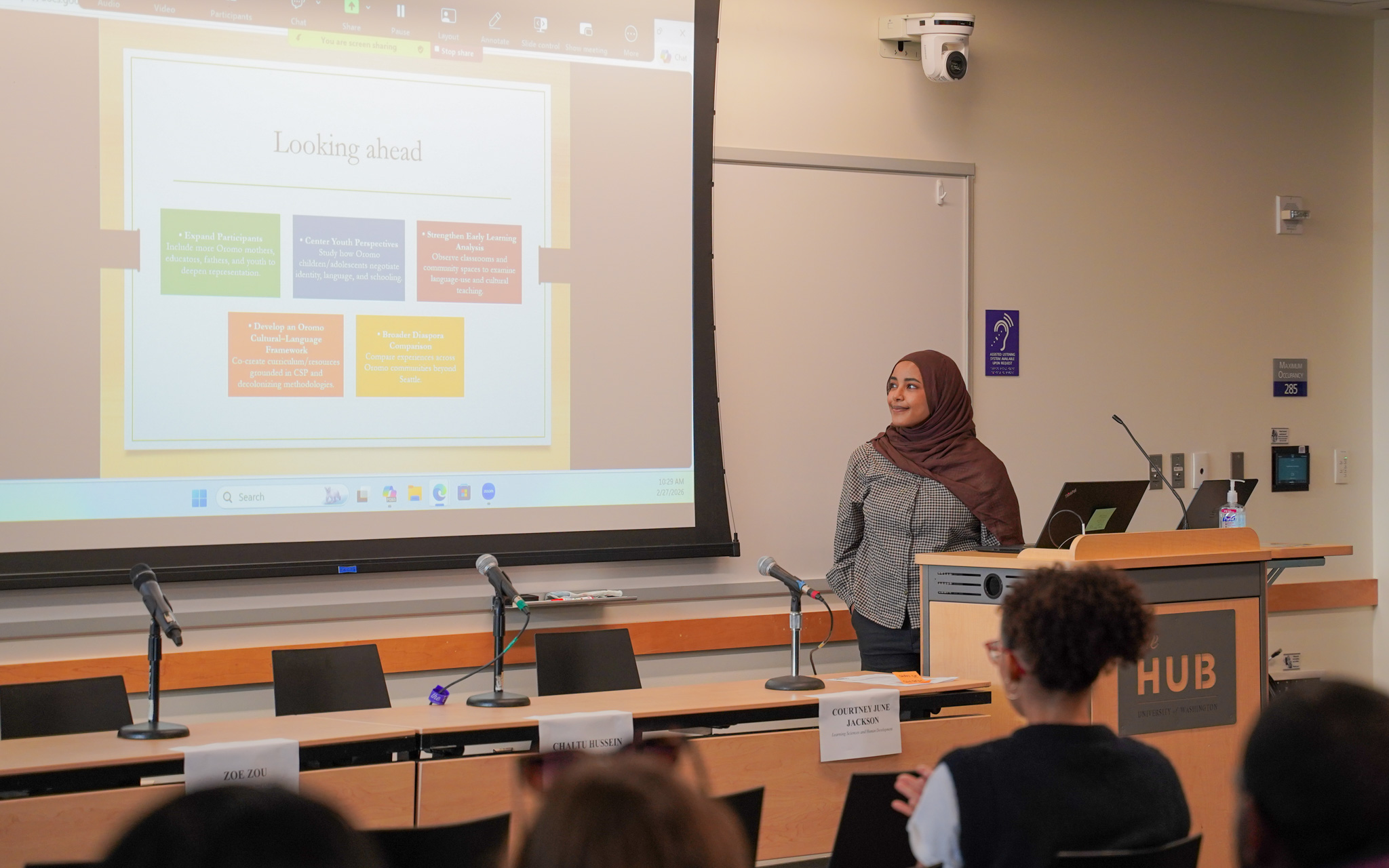 Student presenting