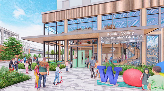 Campus entrance to the Rainier Valley Early Learning Campus.