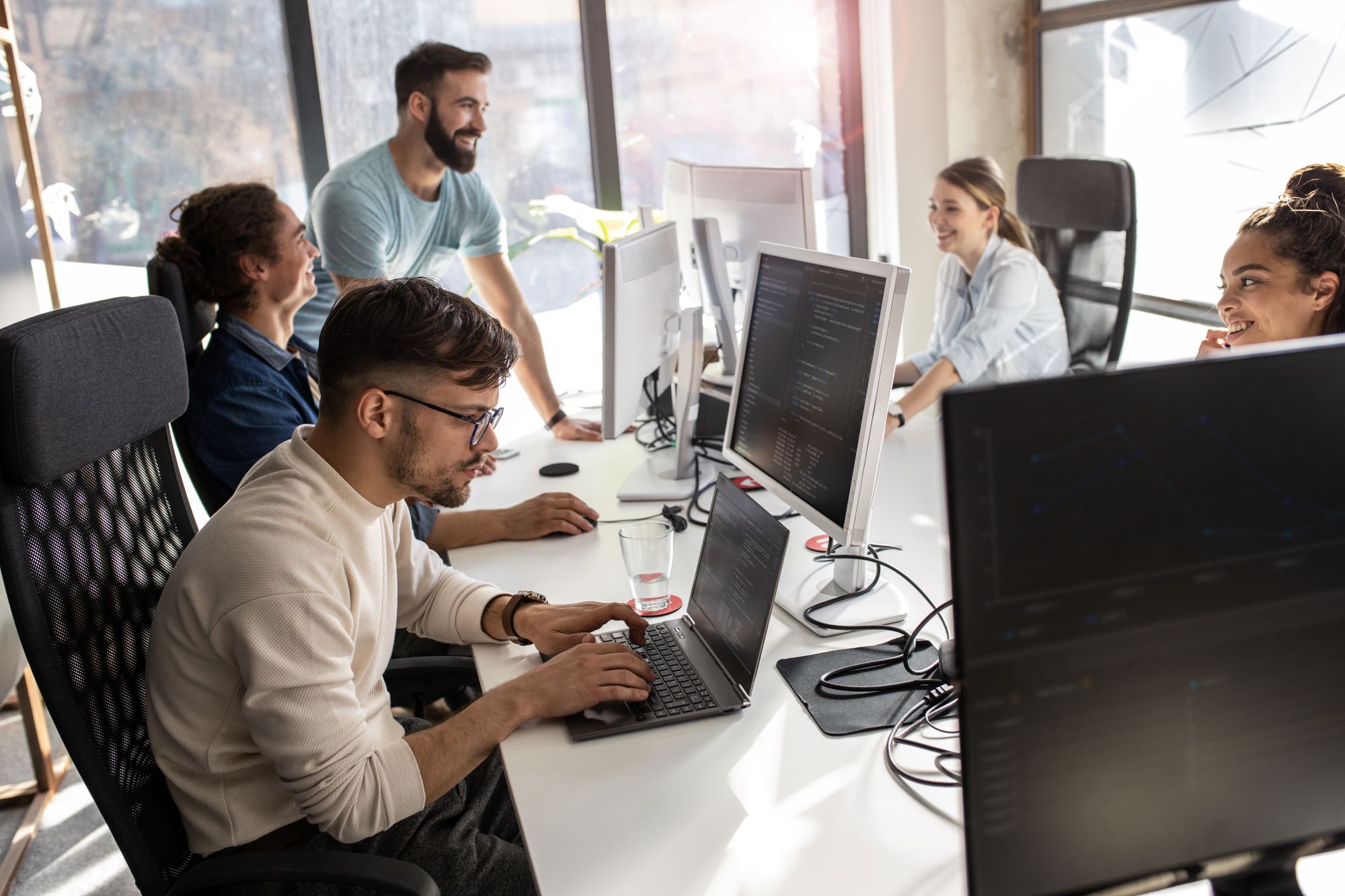 Group of people working on computers