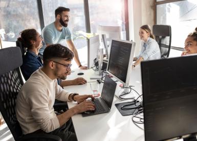 Group of people working on computers